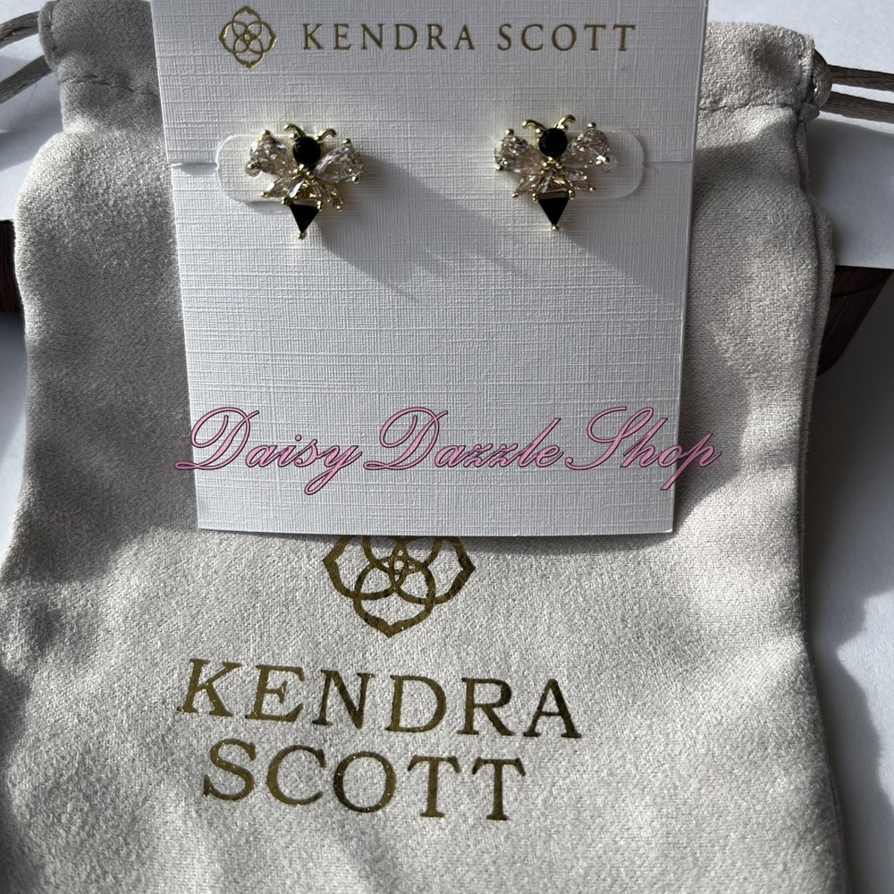 ✨New Kendra Scott Bee Gold Stud Earrings Crystal🐝